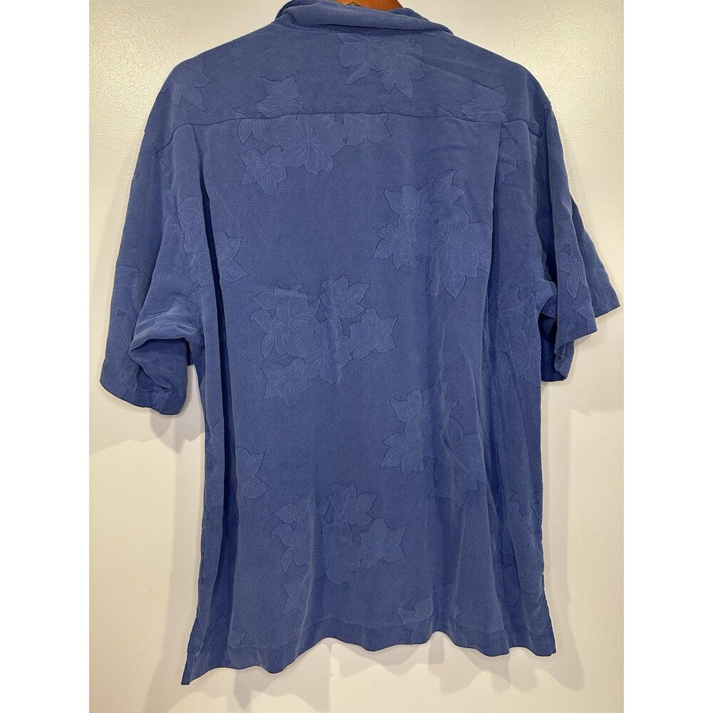Tommy Bahama Men’s Size Large‎ Shirt Blue Floral Short Sleeve Camp 100% Silk - Picture 2 of 7